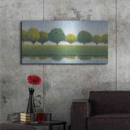 Luxe Metal Art 'Trees in a Line I' by Tim O'Toole, Metal Wall Art,48x24