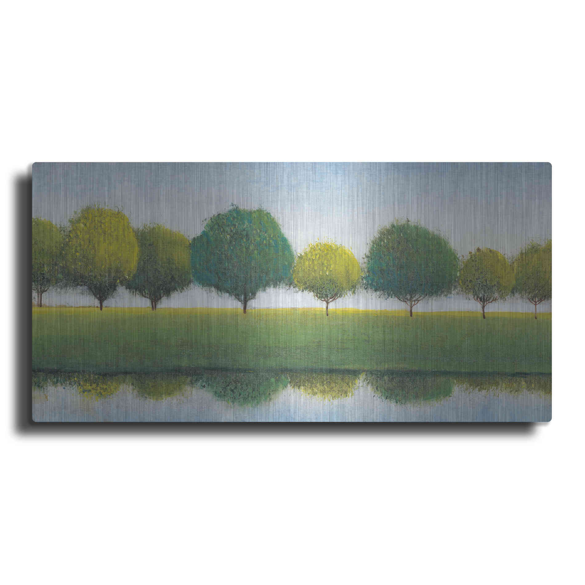 Luxe Metal Art 'Trees in a Line I' by Tim O'Toole, Metal Wall Art
