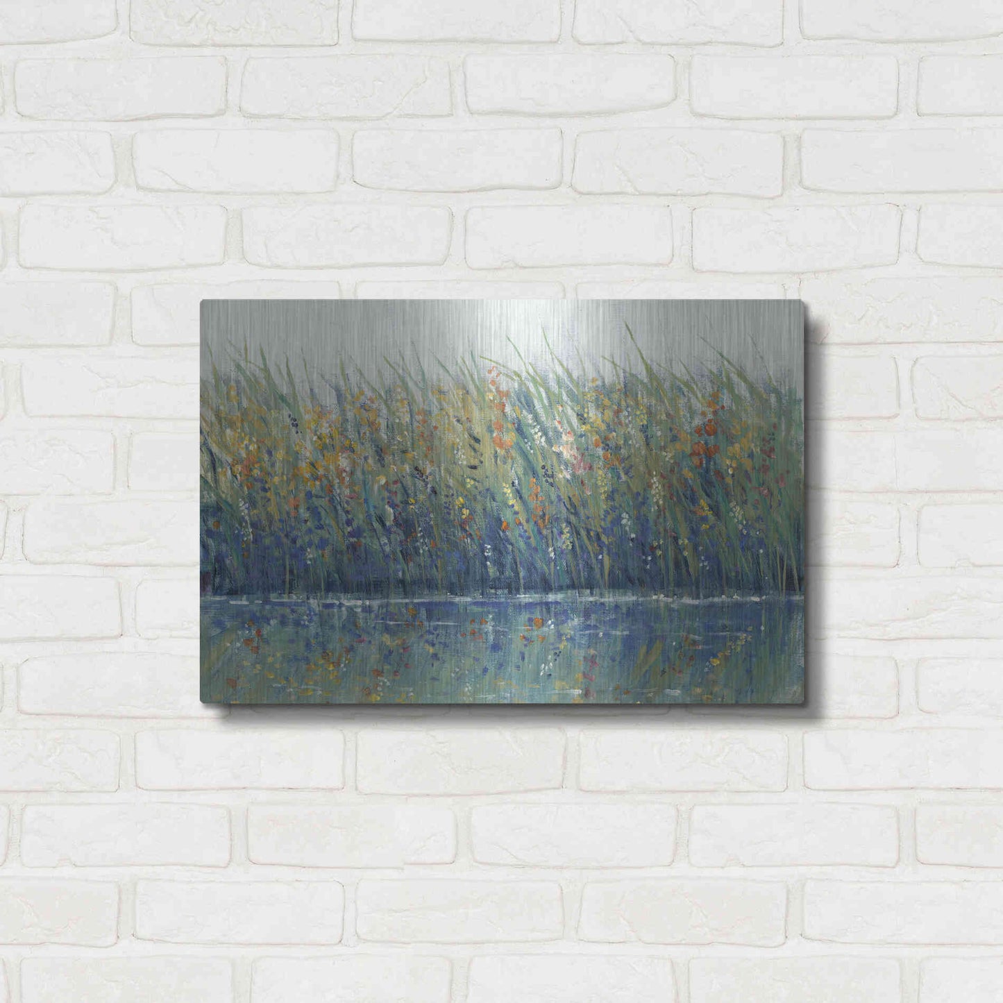 Luxe Metal Art 'Wildflower Reflection I' by Tim O'Toole, Metal Wall Art,24x16