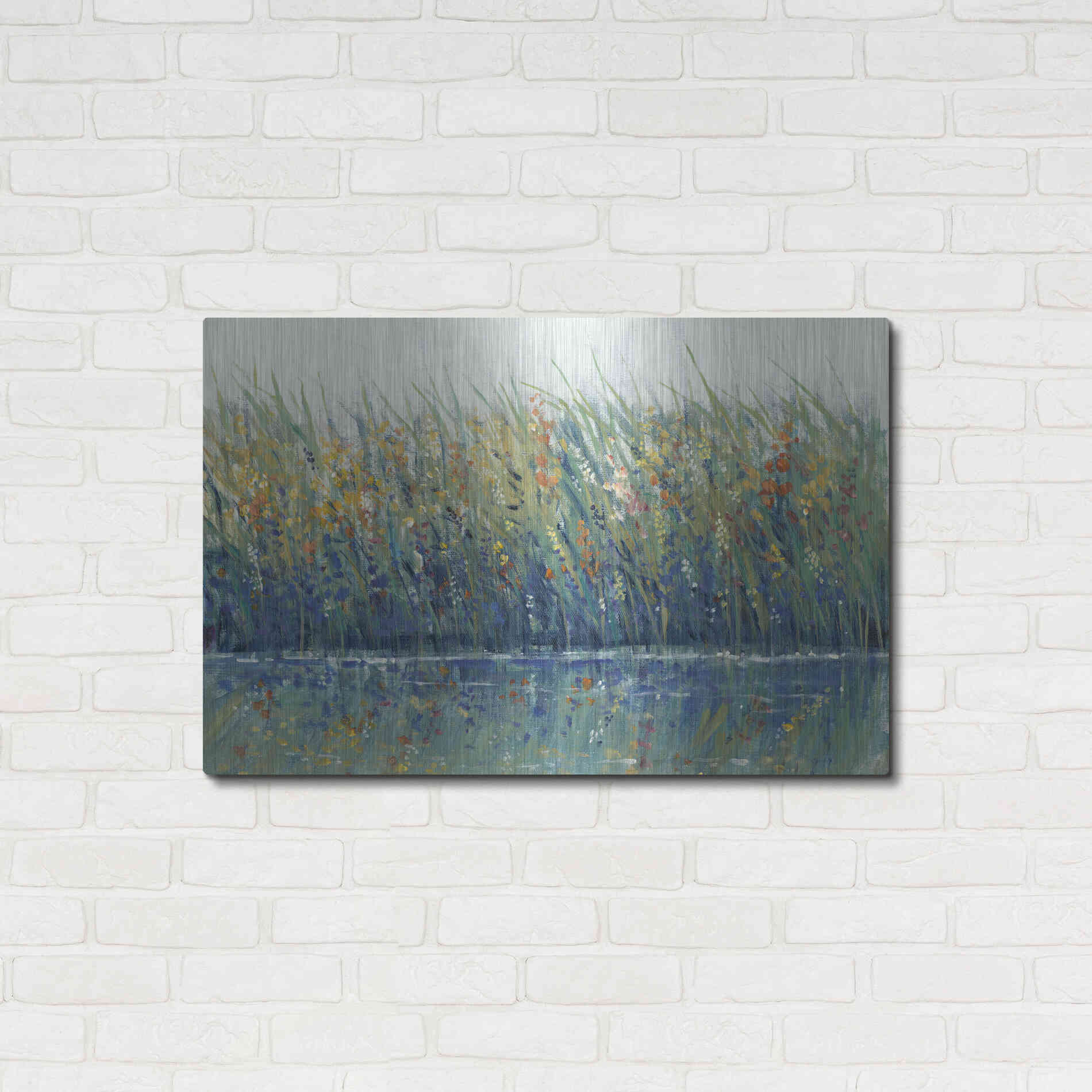 Luxe Metal Art 'Wildflower Reflection I' by Tim O'Toole, Metal Wall Art,36x24