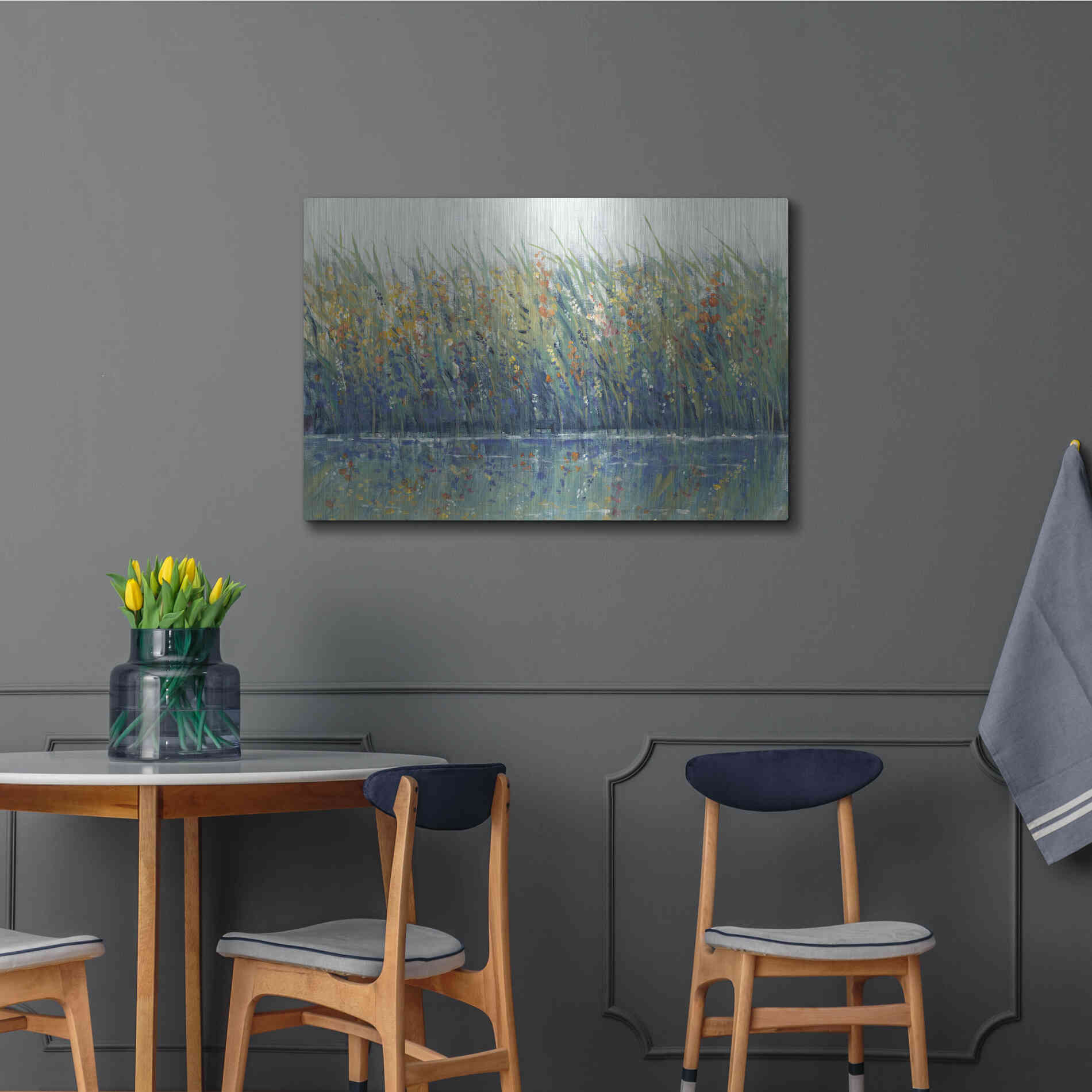 Luxe Metal Art 'Wildflower Reflection I' by Tim O'Toole, Metal Wall Art,36x24