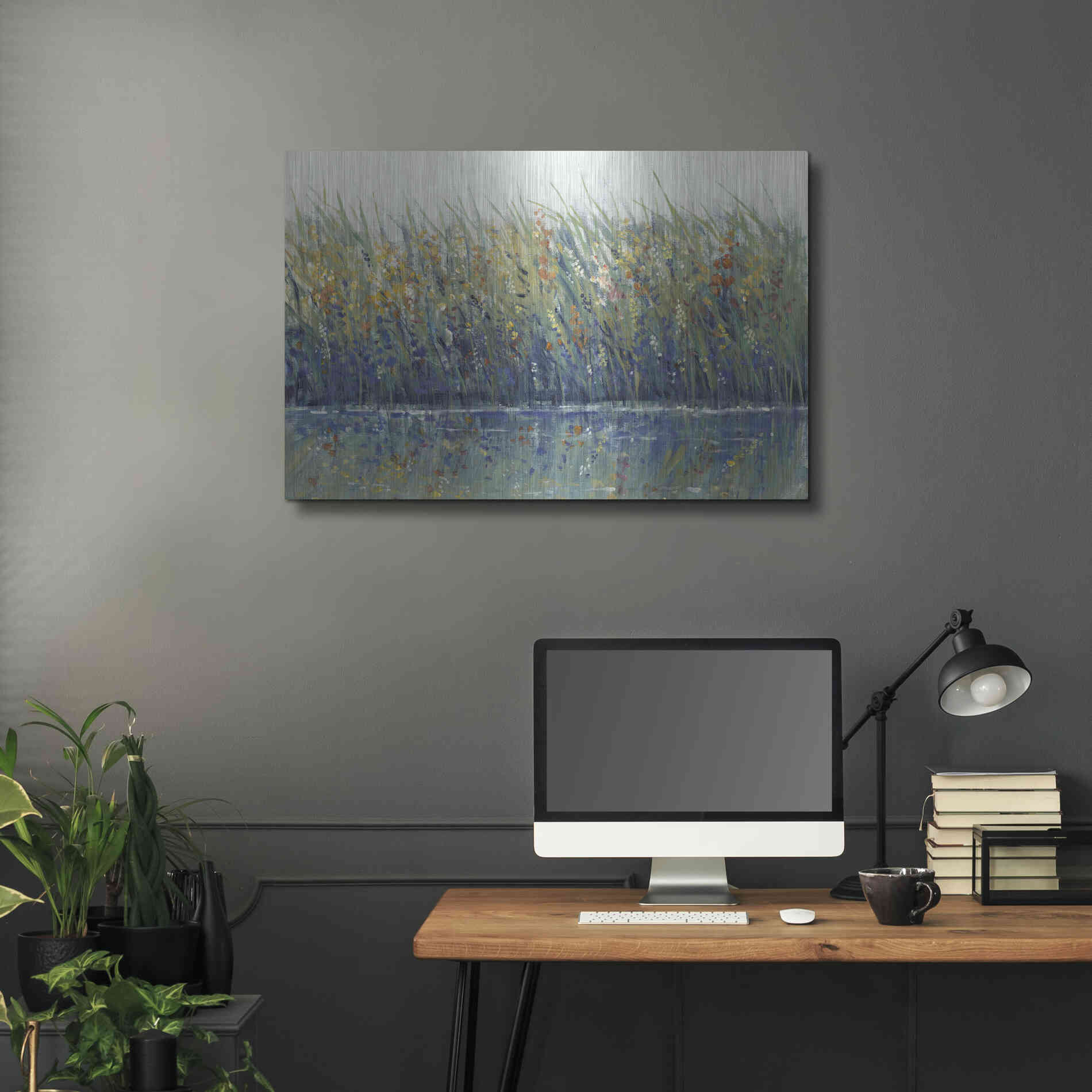 Luxe Metal Art 'Wildflower Reflection I' by Tim O'Toole, Metal Wall Art,36x24
