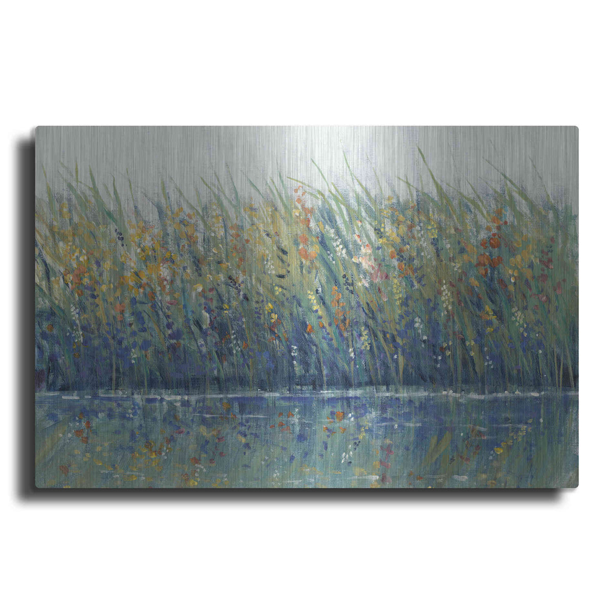 Luxe Metal Art 'Wildflower Reflection I' by Tim O'Toole, Metal Wall Art