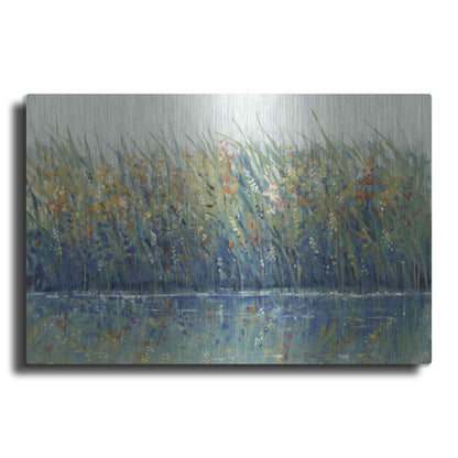 Luxe Metal Art 'Wildflower Reflection I' by Tim O'Toole, Metal Wall Art