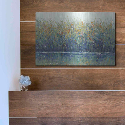 Luxe Metal Art 'Wildflower Reflection II' by Tim O'Toole, Metal Wall Art,16x12