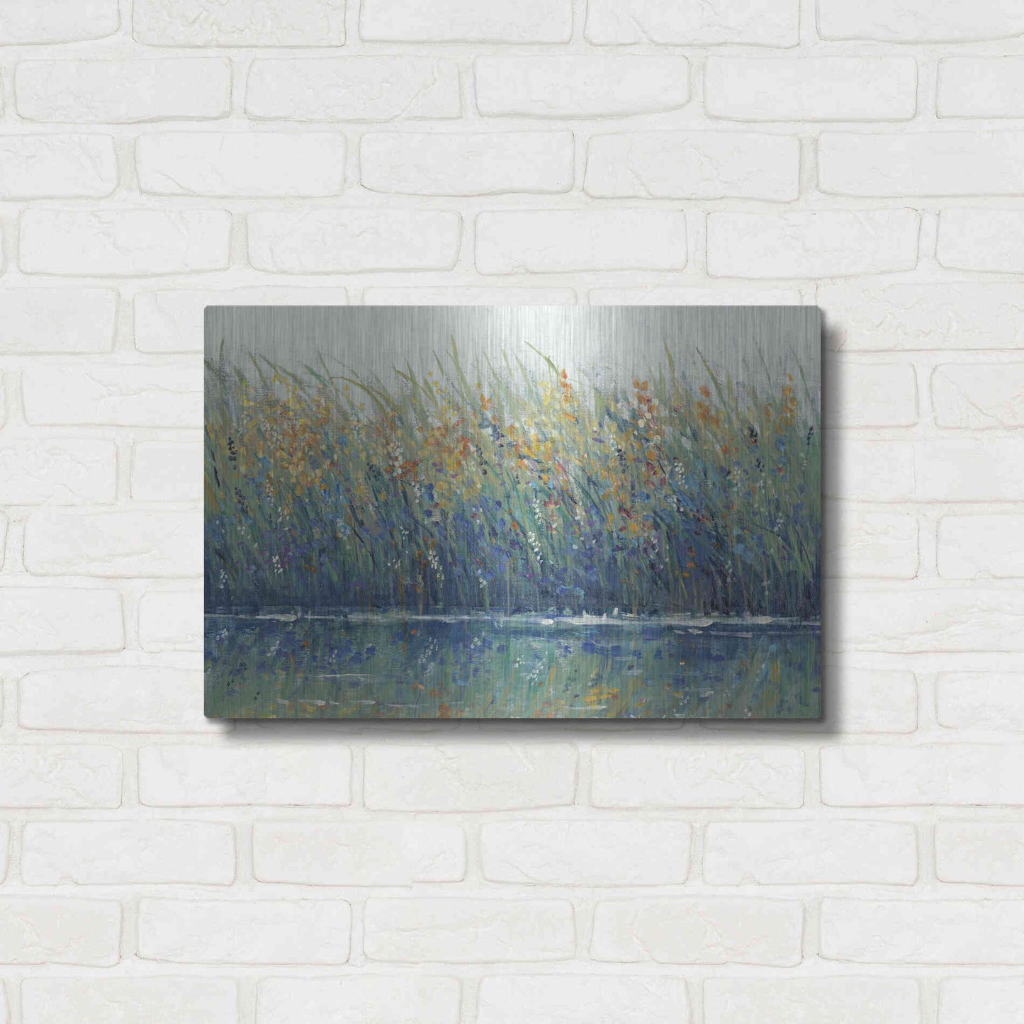 Luxe Metal Art 'Wildflower Reflection II' by Tim O'Toole, Metal Wall Art,24x16