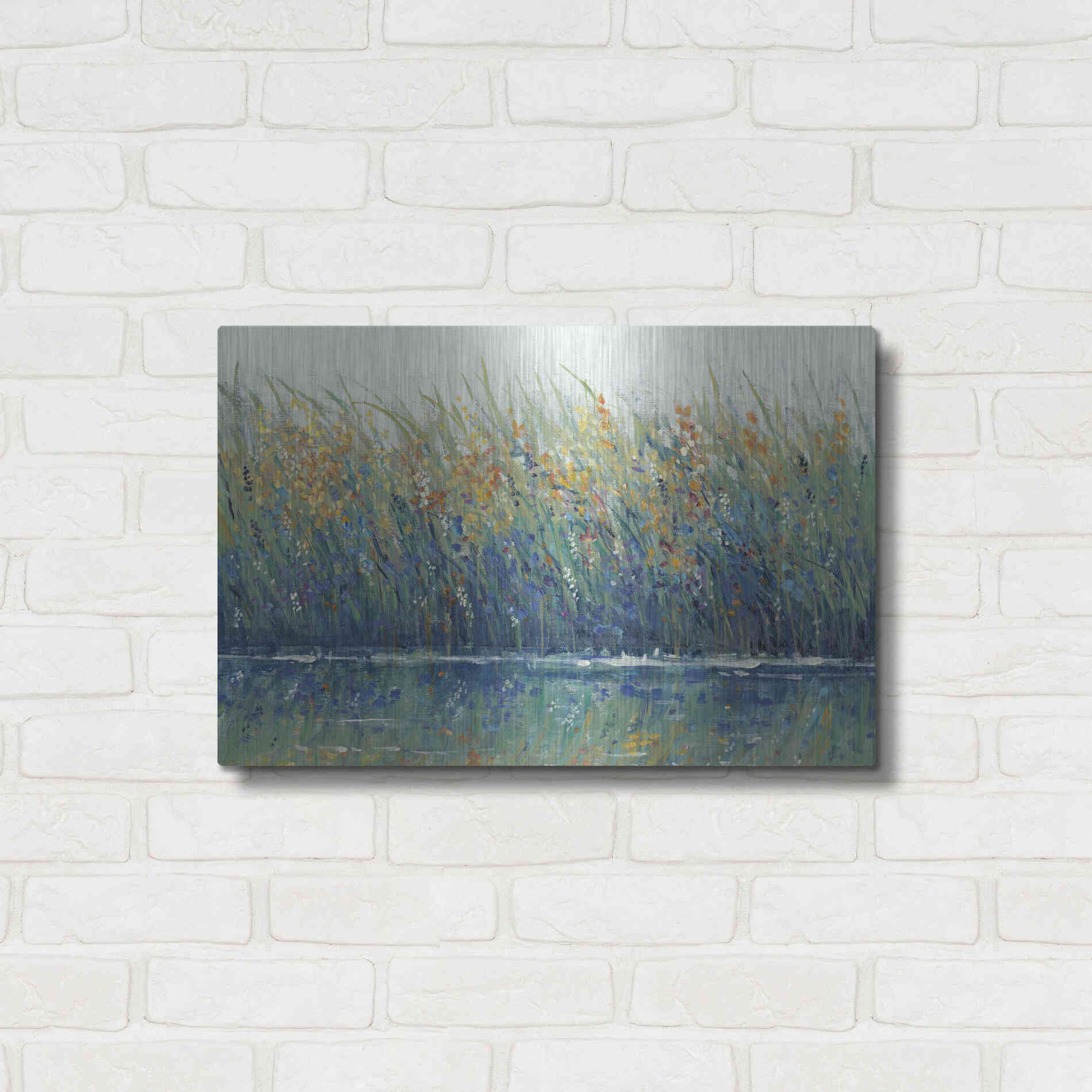 Luxe Metal Art 'Wildflower Reflection II' by Tim O'Toole, Metal Wall Art,24x16