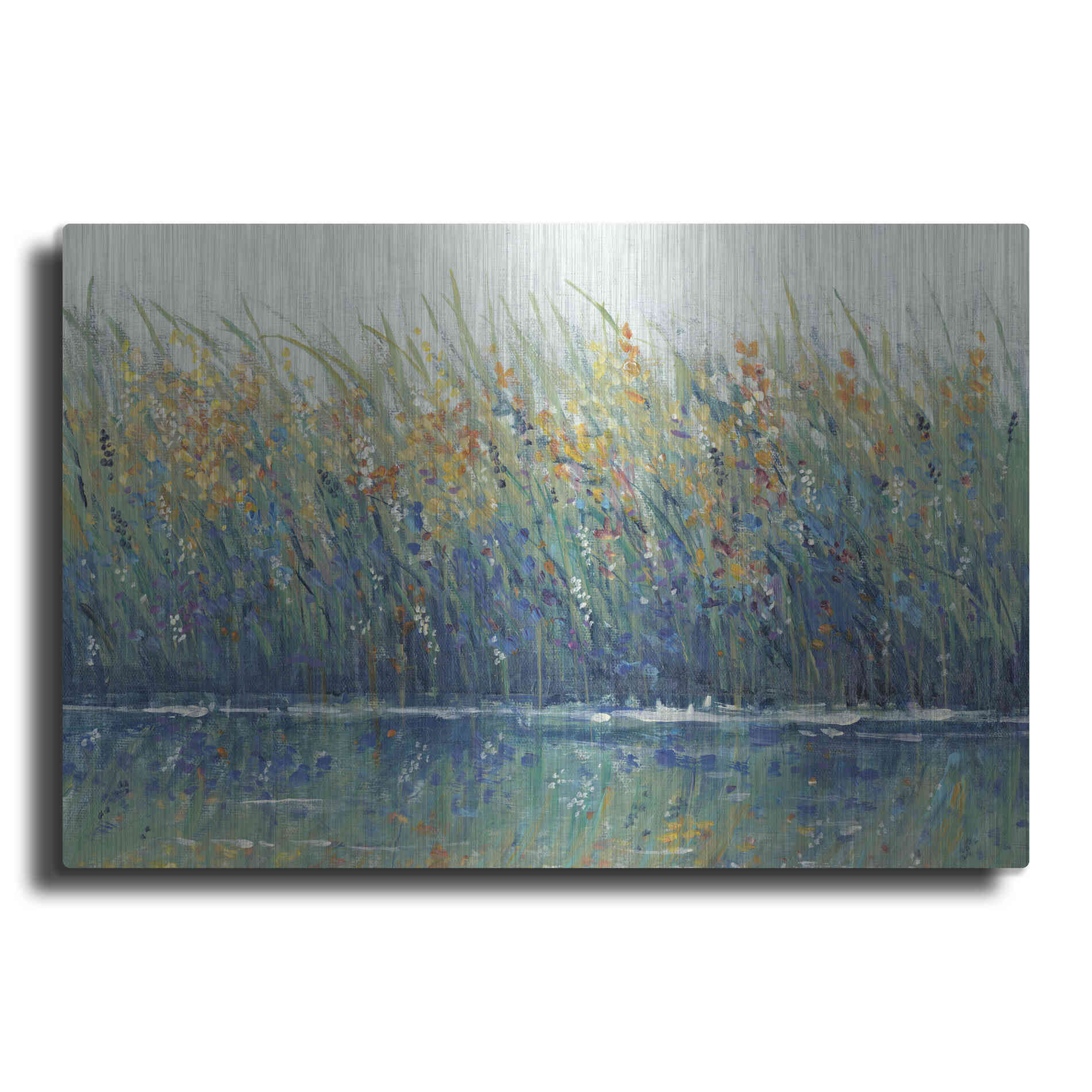 Luxe Metal Art 'Wildflower Reflection II' by Tim O'Toole, Metal Wall Art