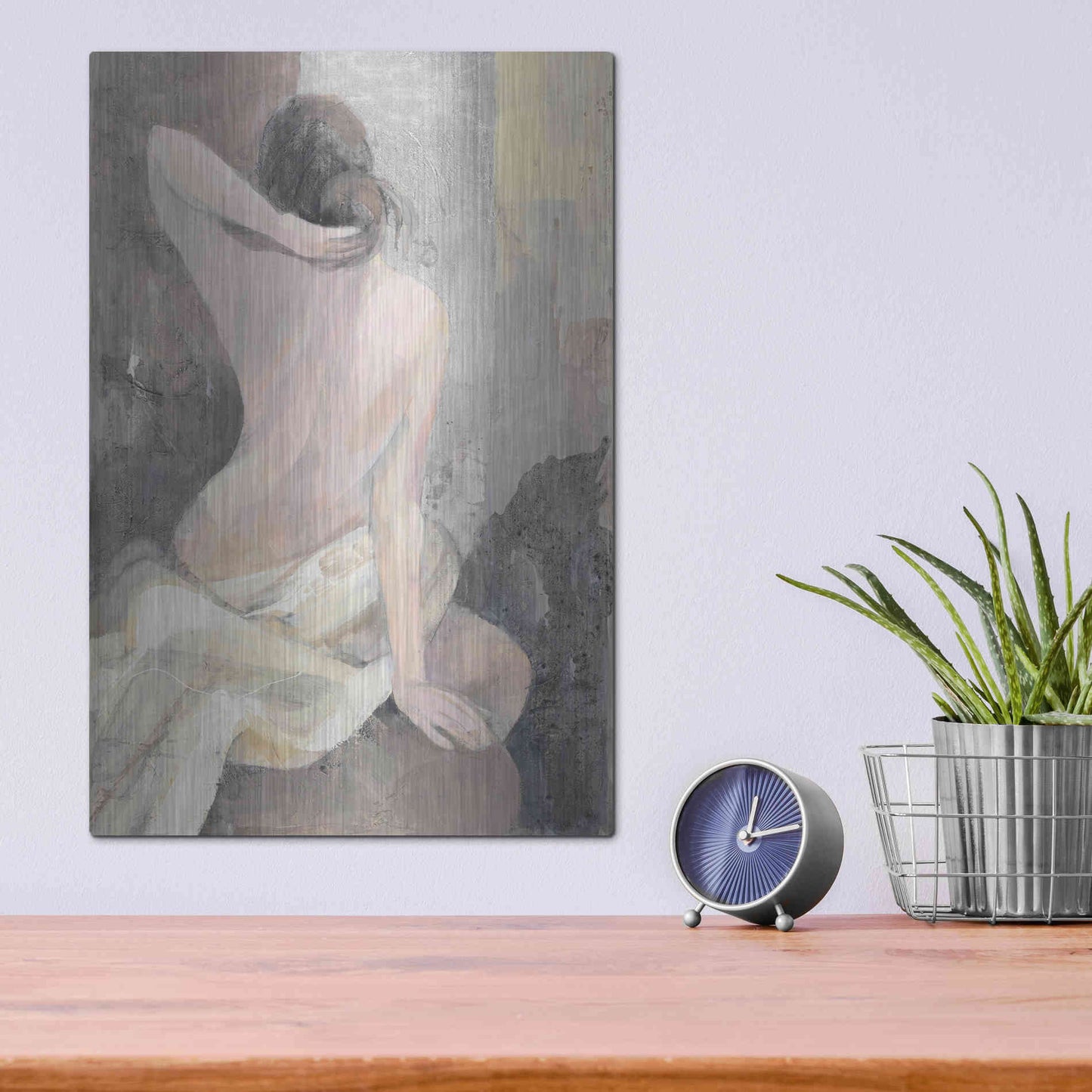 Luxe Metal Art 'After the Bath I' by Albena Hristova, Metal Wall Art,12x16