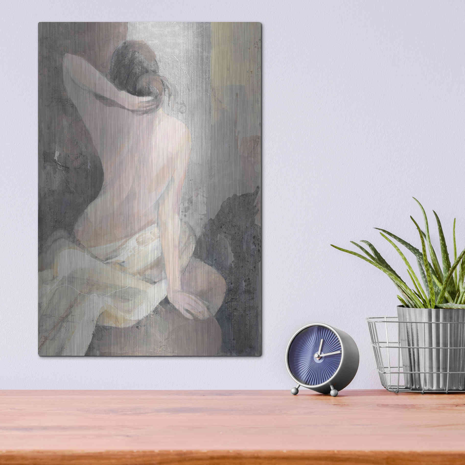 Luxe Metal Art 'After the Bath I' by Albena Hristova, Metal Wall Art,12x16