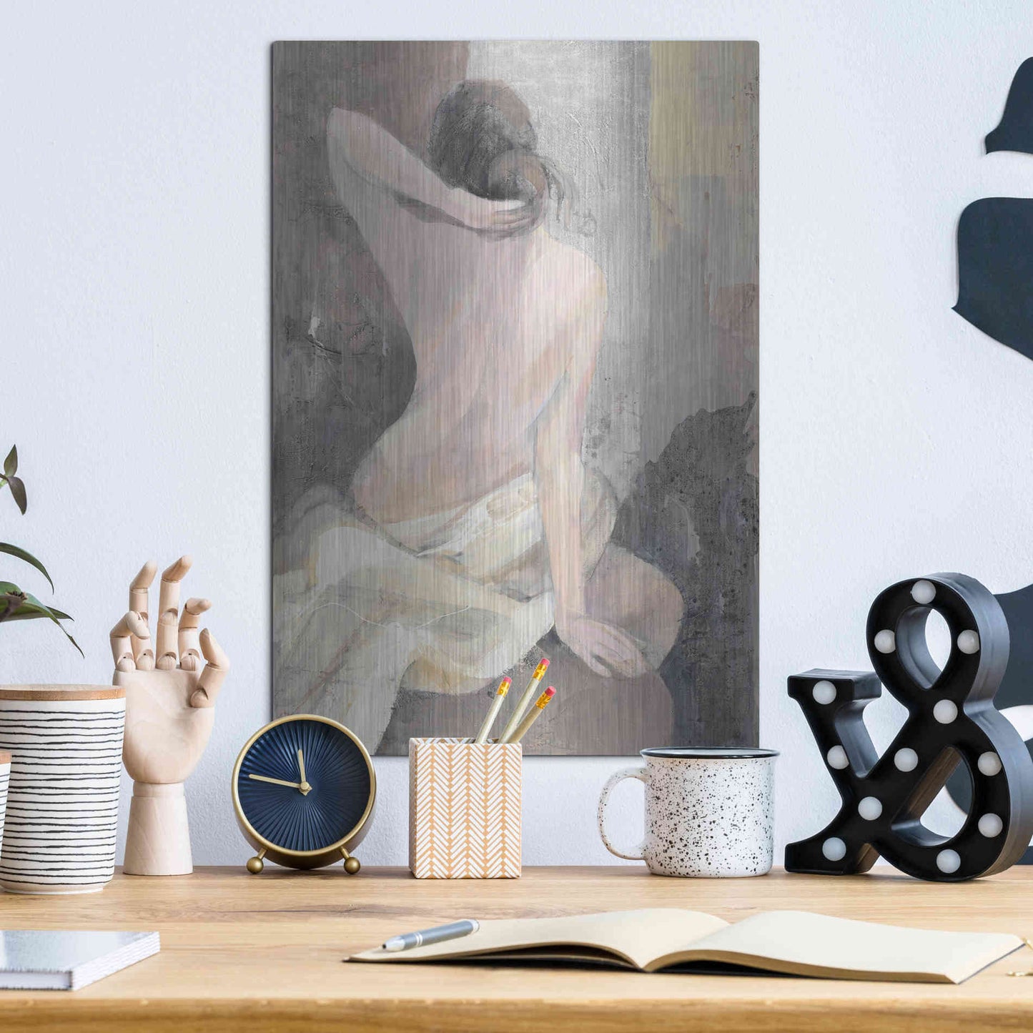 Luxe Metal Art 'After the Bath I' by Albena Hristova, Metal Wall Art,12x16