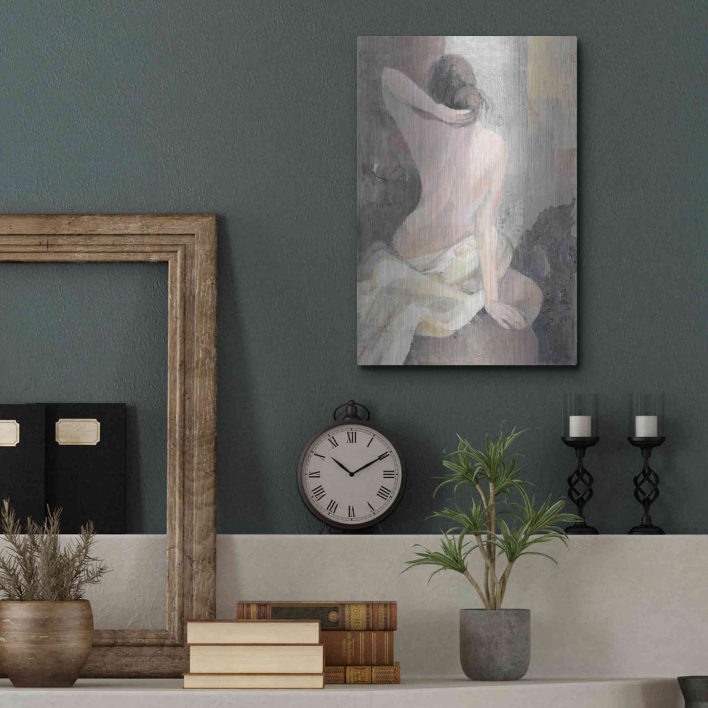Luxe Metal Art 'After the Bath I' by Albena Hristova, Metal Wall Art,12x16