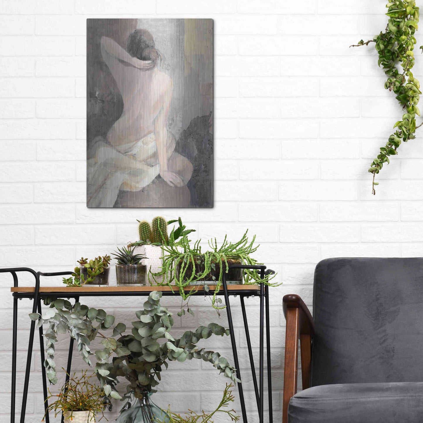 Luxe Metal Art 'After the Bath I' by Albena Hristova, Metal Wall Art,12x16