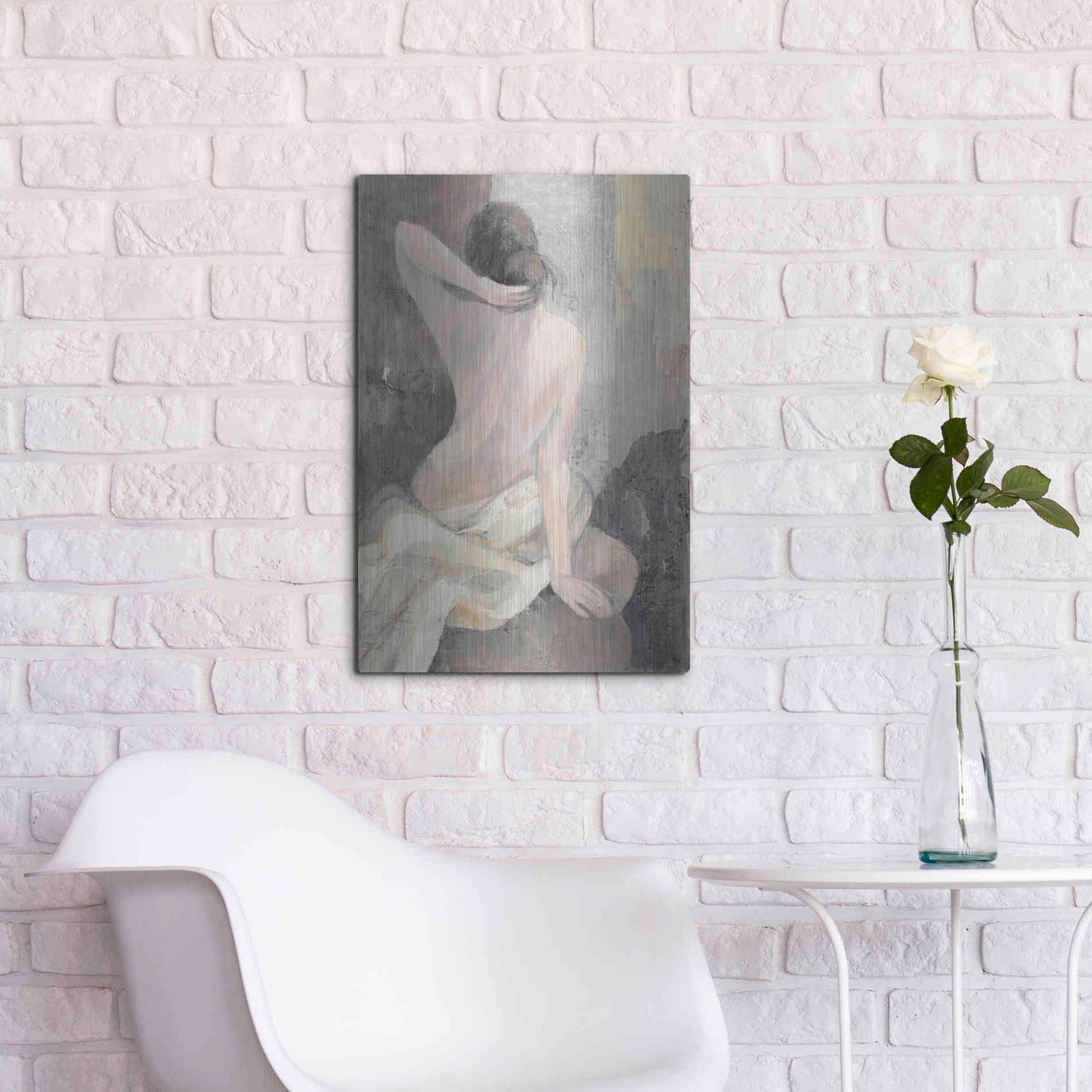 Luxe Metal Art 'After the Bath I' by Albena Hristova, Metal Wall Art,16x24