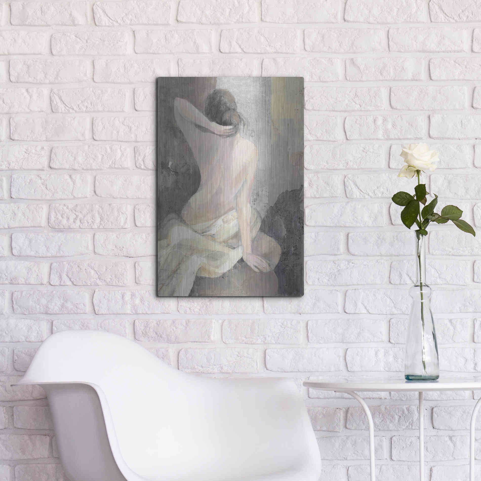 Luxe Metal Art 'After the Bath I' by Albena Hristova, Metal Wall Art,16x24