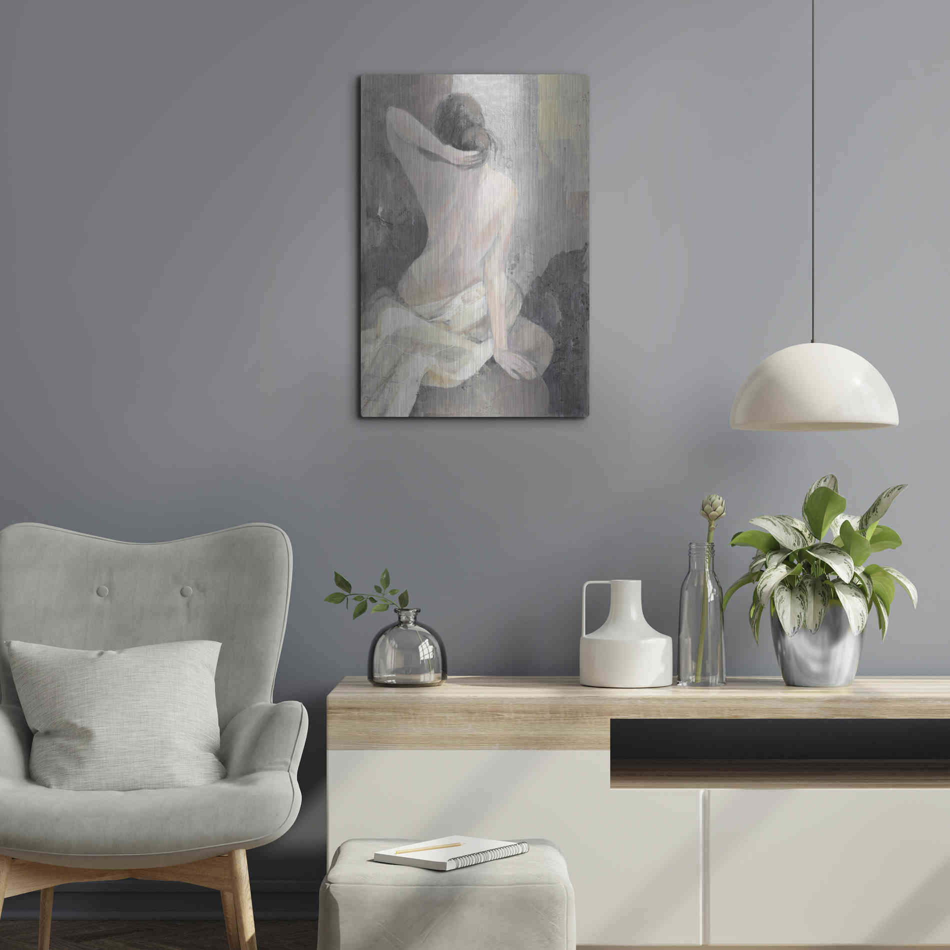 Luxe Metal Art 'After the Bath I' by Albena Hristova, Metal Wall Art,16x24