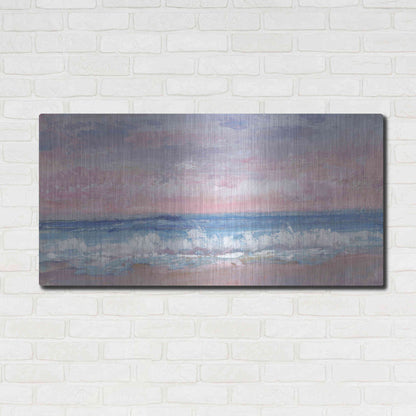Luxe Metal Art 'Coastal Pink Horizon I' by Tim O'Toole, Metal Wall Art,48x24