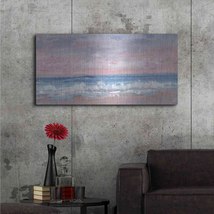 Luxe Metal Art 'Coastal Pink Horizon I' by Tim O'Toole, Metal Wall Art,48x24