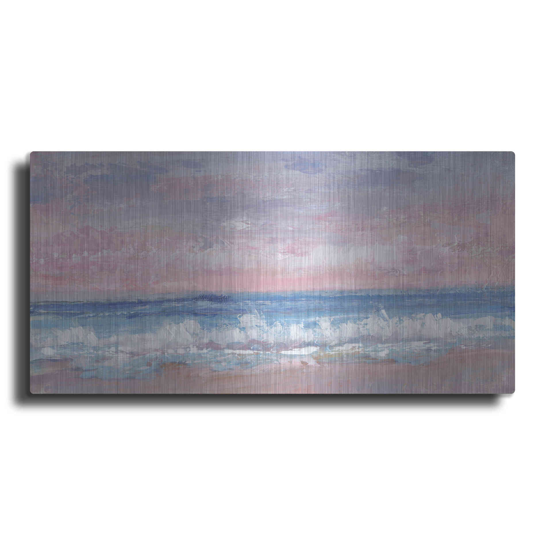 Luxe Metal Art 'Coastal Pink Horizon I' by Tim O'Toole, Metal Wall Art