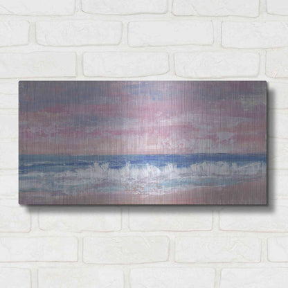 Luxe Metal Art 'Coastal Pink Horizon II' by Tim O'Toole, Metal Wall Art,24x12