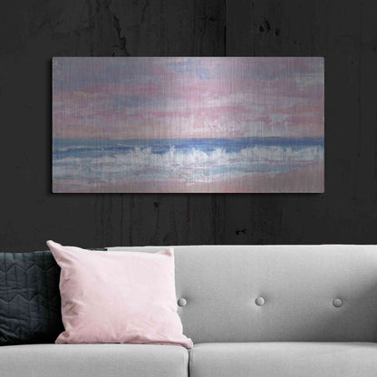 Luxe Metal Art 'Coastal Pink Horizon II' by Tim O'Toole, Metal Wall Art,48x24