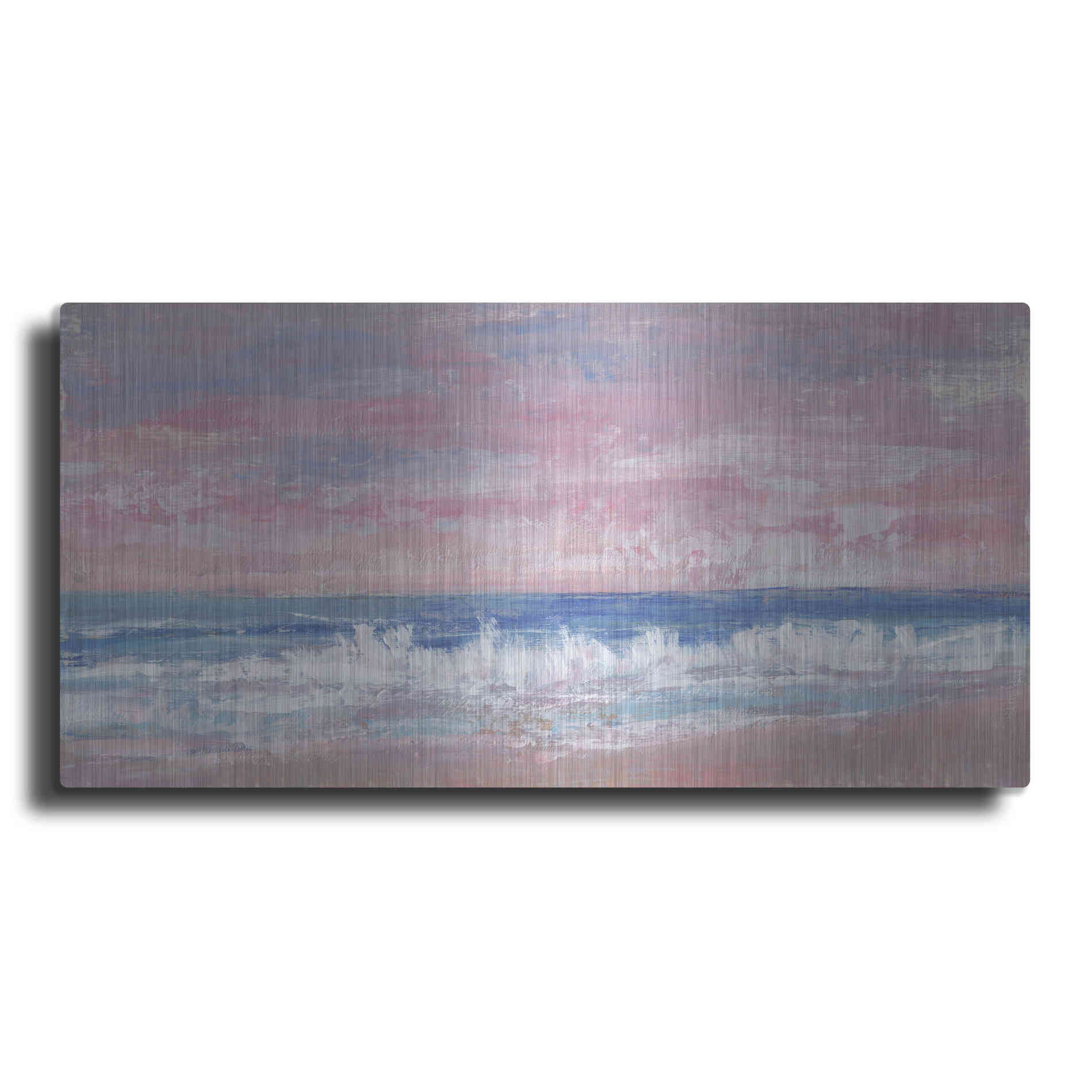 Luxe Metal Art 'Coastal Pink Horizon II' by Tim O'Toole, Metal Wall Art