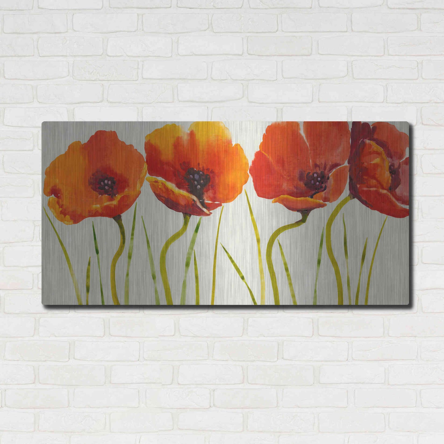 Luxe Metal Art 'Row of Tulips II' by Tim O'Toole, Metal Wall Art,48x24