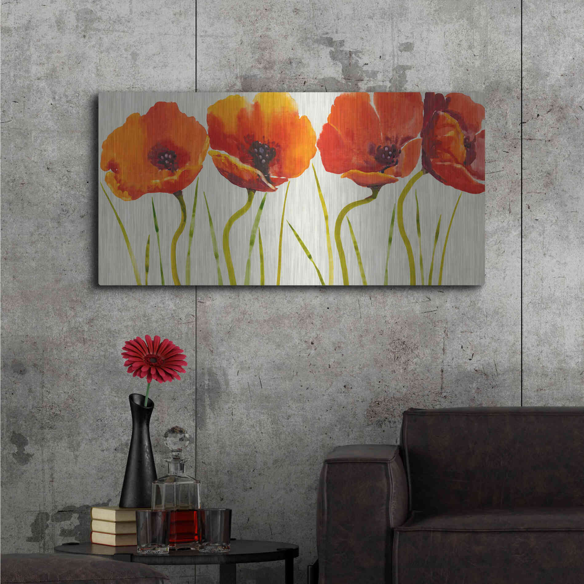 Luxe Metal Art 'Row of Tulips II' by Tim O'Toole, Metal Wall Art,48x24