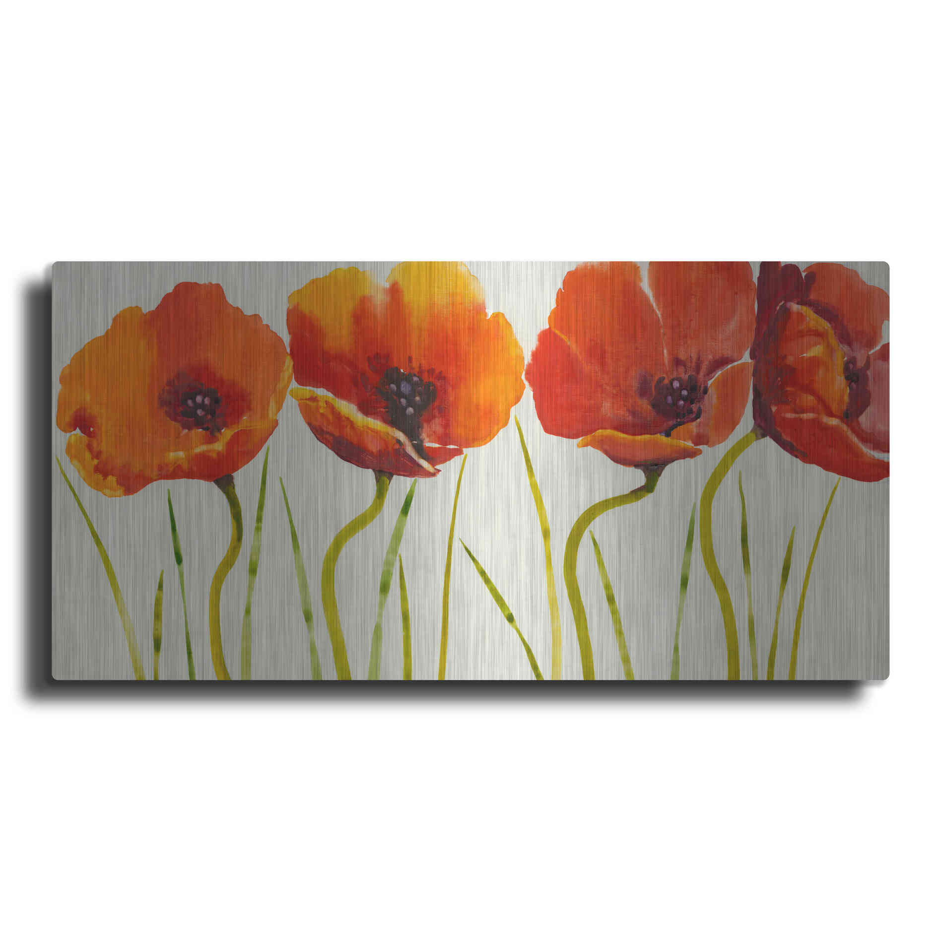 Luxe Metal Art 'Row of Tulips II' by Tim O'Toole, Metal Wall Art