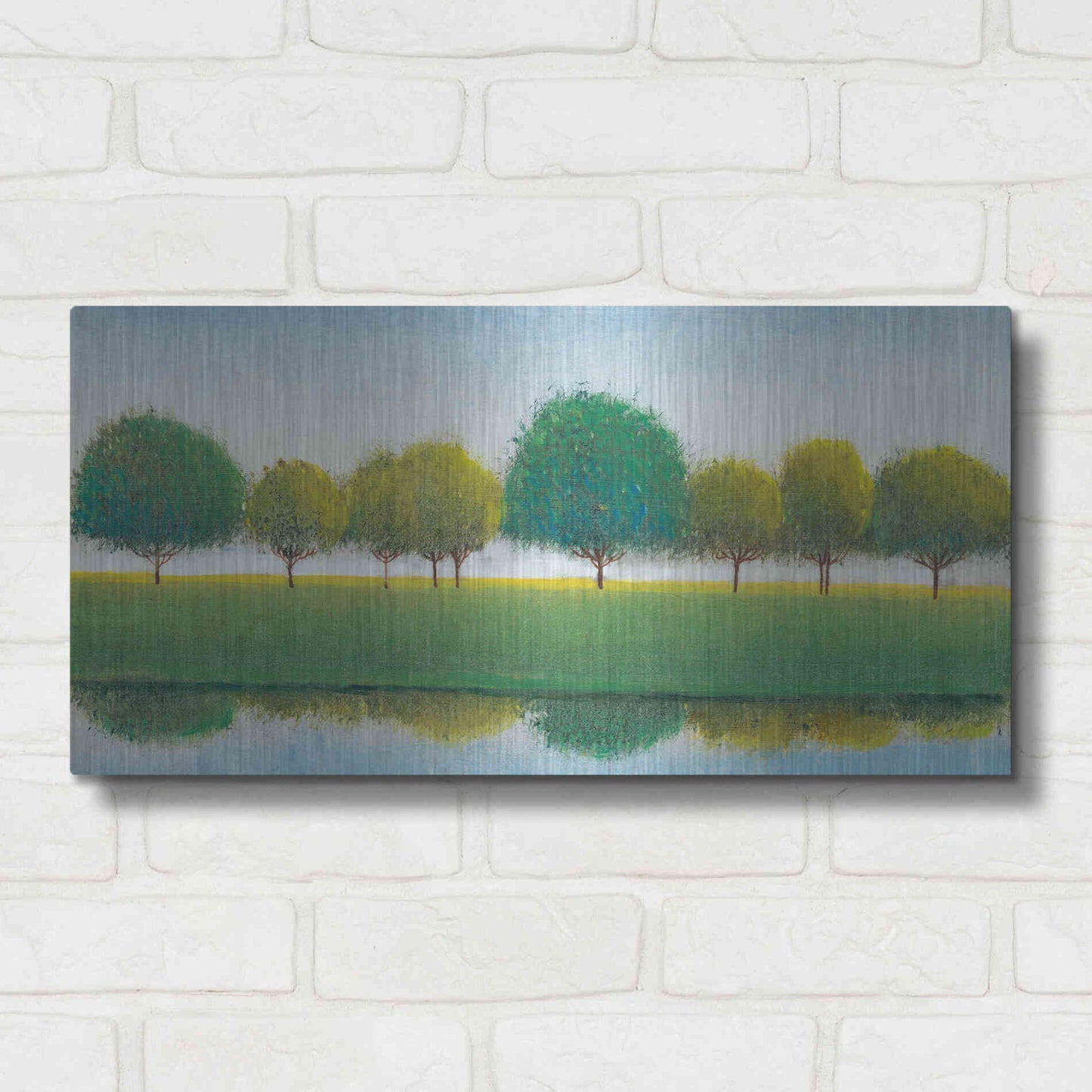 Luxe Metal Art 'Trees in a Line II' by Tim O'Toole, Metal Wall Art,24x12