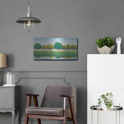Luxe Metal Art 'Trees in a Line II' by Tim O'Toole, Metal Wall Art,24x12