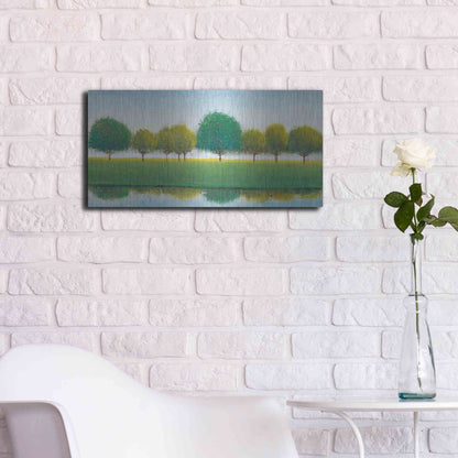 Luxe Metal Art 'Trees in a Line II' by Tim O'Toole, Metal Wall Art,24x12