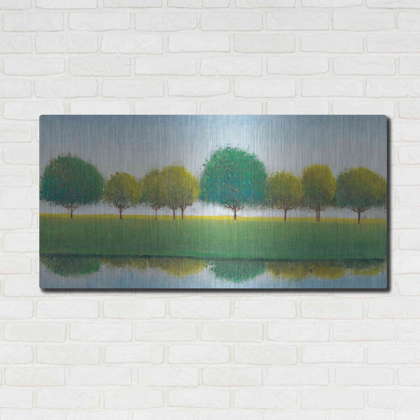 Luxe Metal Art 'Trees in a Line II' by Tim O'Toole, Metal Wall Art,48x24