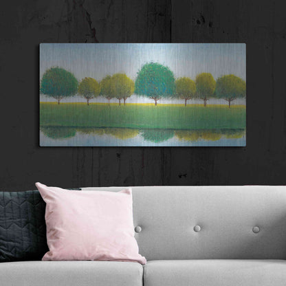 Luxe Metal Art 'Trees in a Line II' by Tim O'Toole, Metal Wall Art,48x24