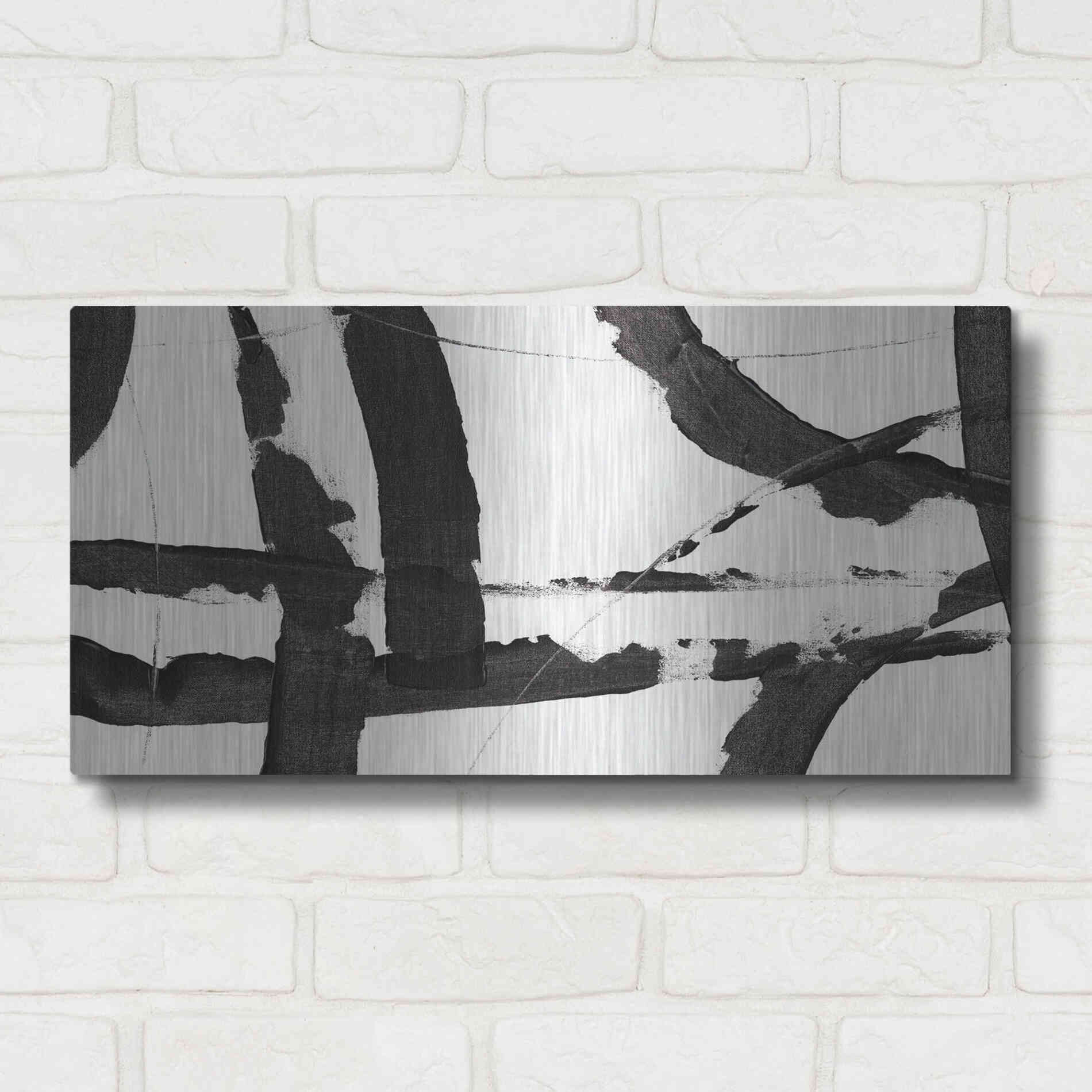 Luxe Metal Art 'Obsidian Harmony I' by Tim O'Toole, Metal Wall Art,24x12