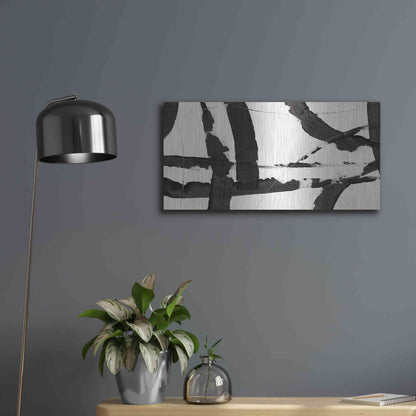 Luxe Metal Art 'Obsidian Harmony I' by Tim O'Toole, Metal Wall Art,24x12