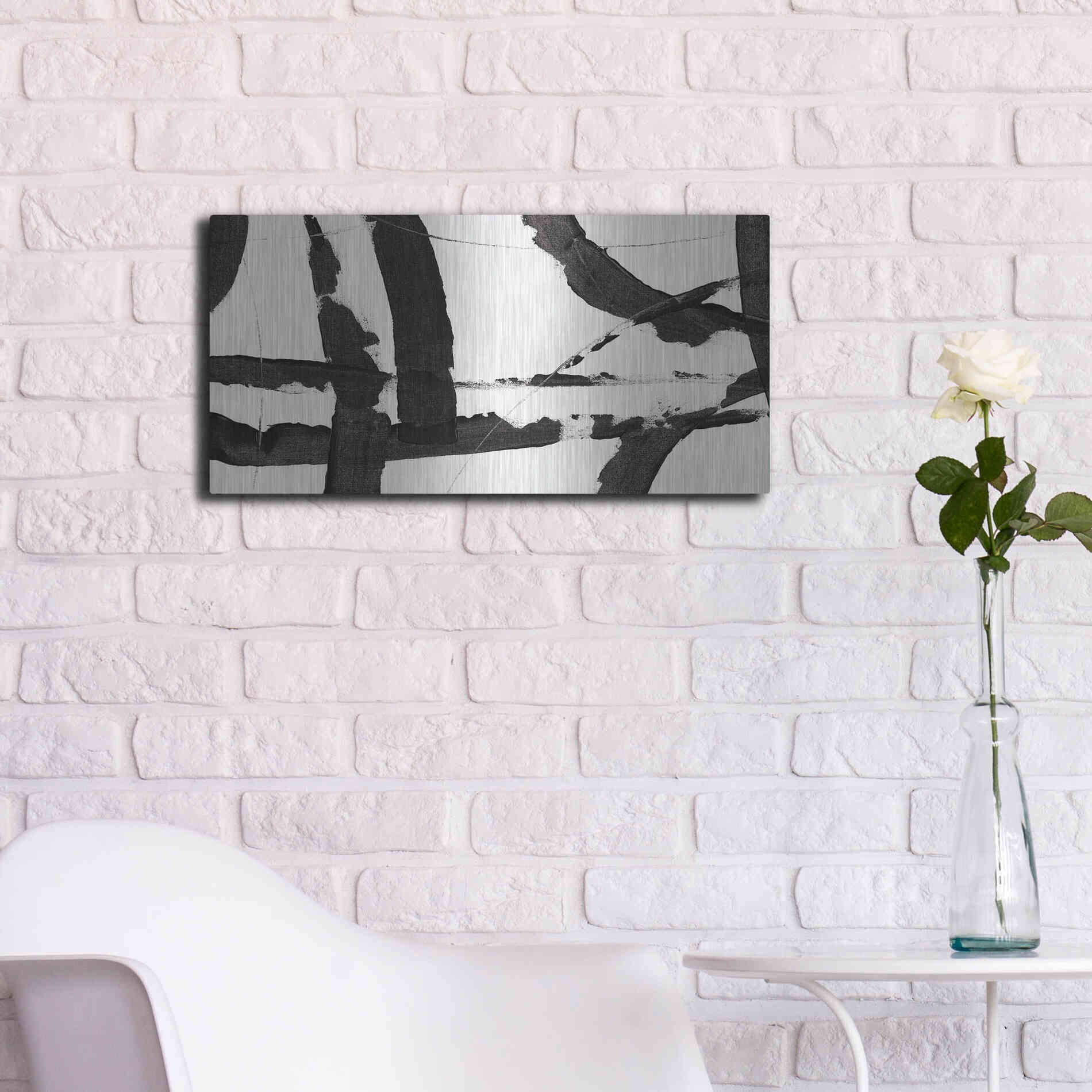 Luxe Metal Art 'Obsidian Harmony I' by Tim O'Toole, Metal Wall Art,24x12