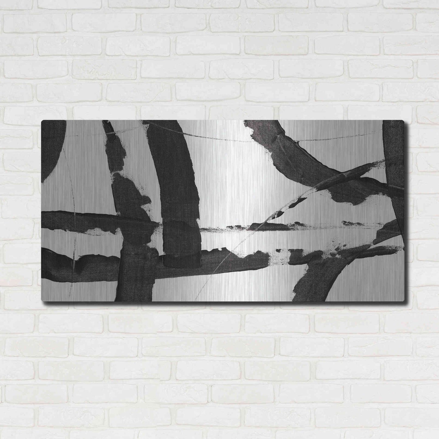 Luxe Metal Art 'Obsidian Harmony I' by Tim O'Toole, Metal Wall Art,48x24