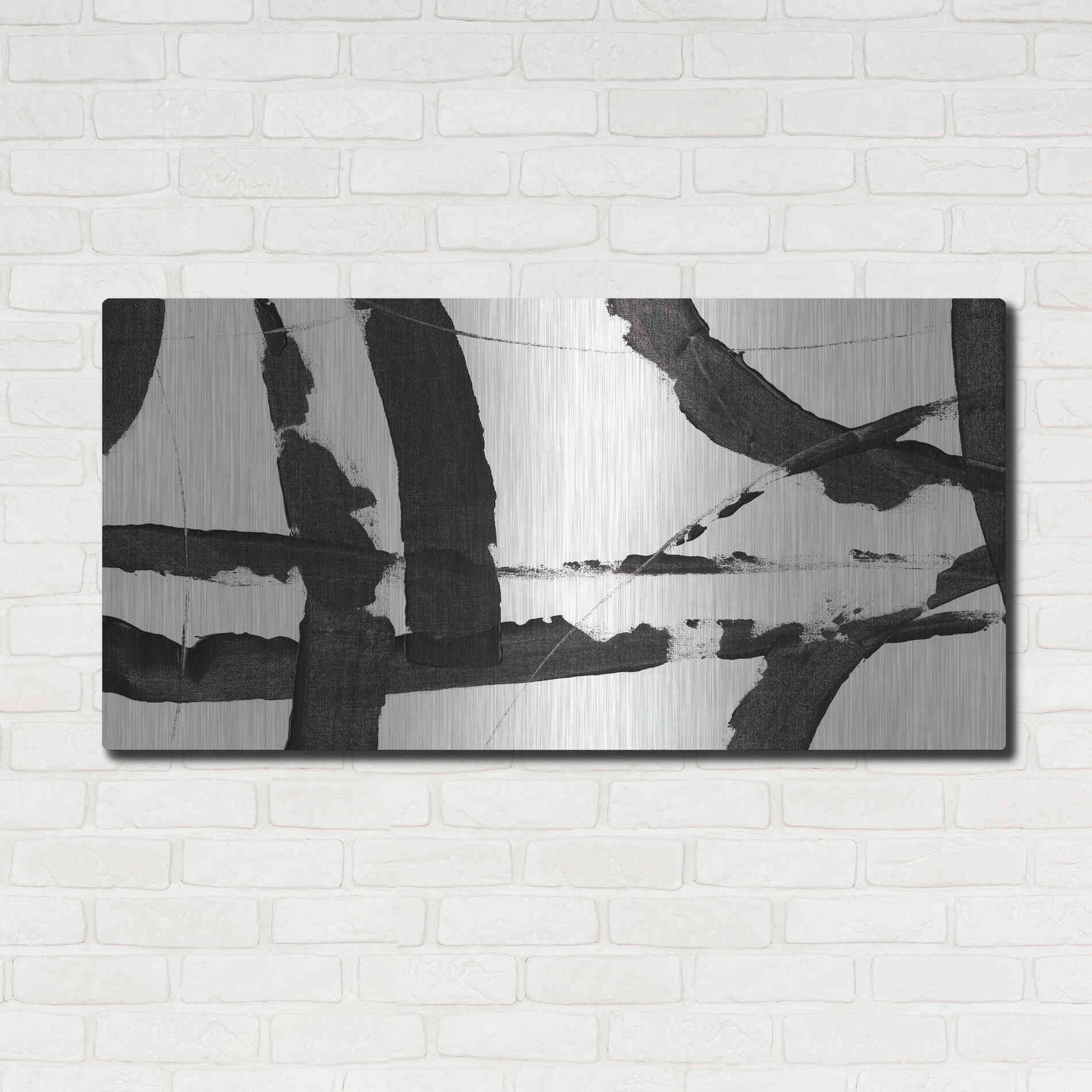 Luxe Metal Art 'Obsidian Harmony I' by Tim O'Toole, Metal Wall Art,48x24