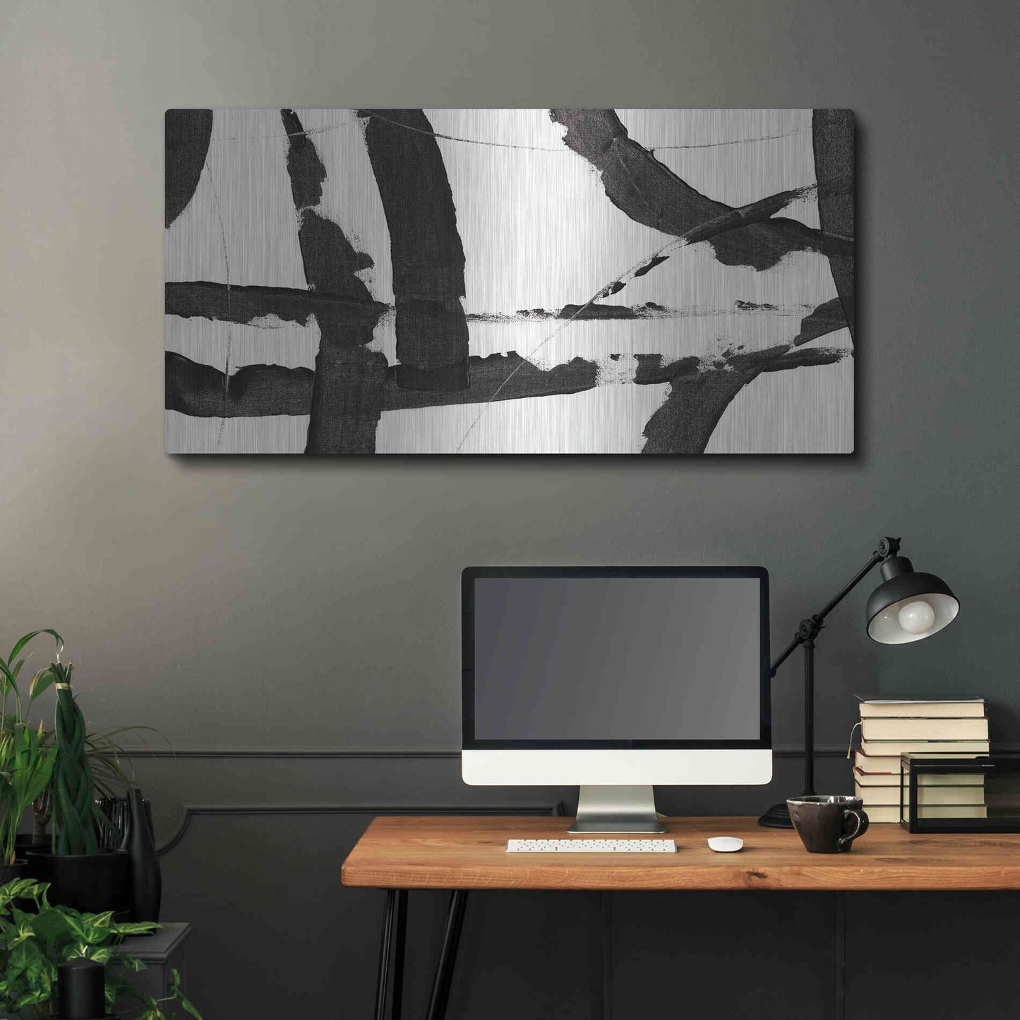 Luxe Metal Art 'Obsidian Harmony I' by Tim O'Toole, Metal Wall Art,48x24