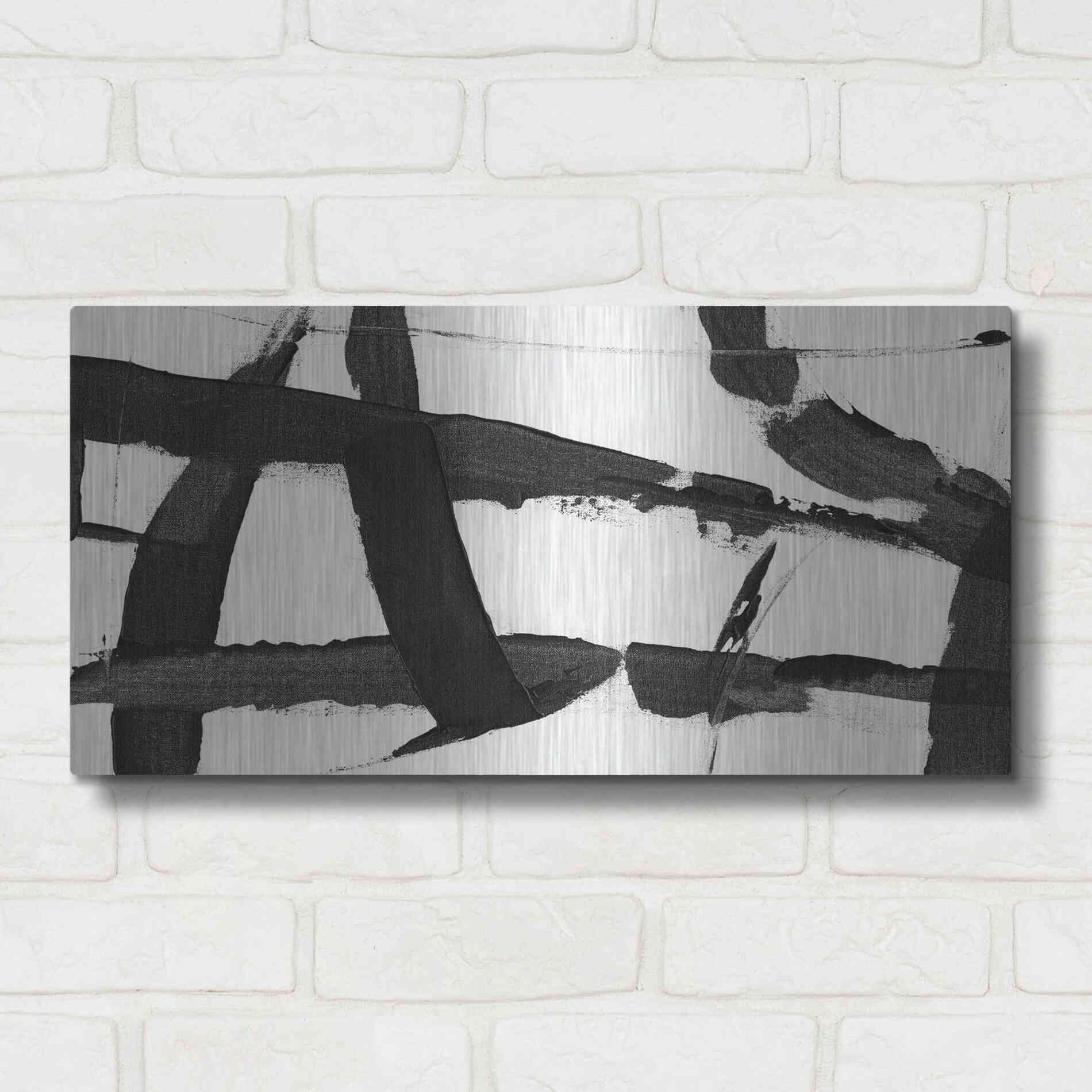 Luxe Metal Art 'Obsidian Harmony II' by Tim O'Toole, Metal Wall Art,24x12