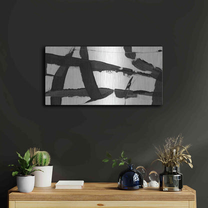 Luxe Metal Art 'Obsidian Harmony II' by Tim O'Toole, Metal Wall Art,24x12
