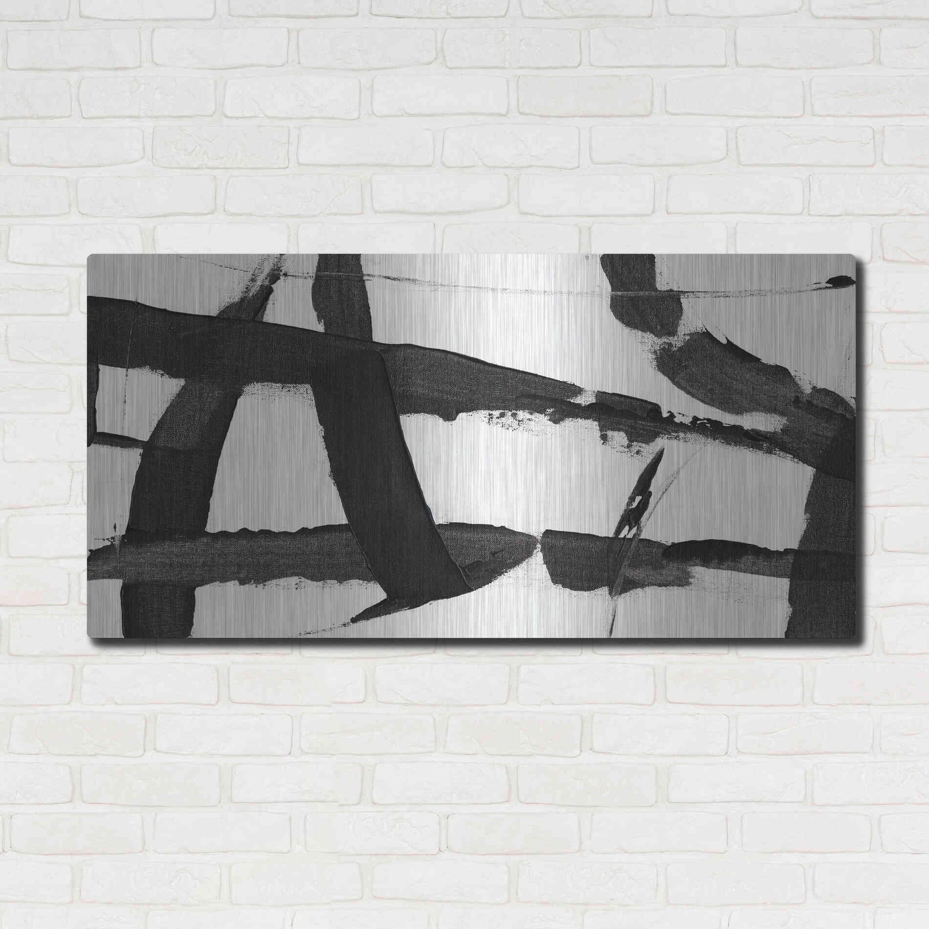 Luxe Metal Art 'Obsidian Harmony II' by Tim O'Toole, Metal Wall Art,48x24