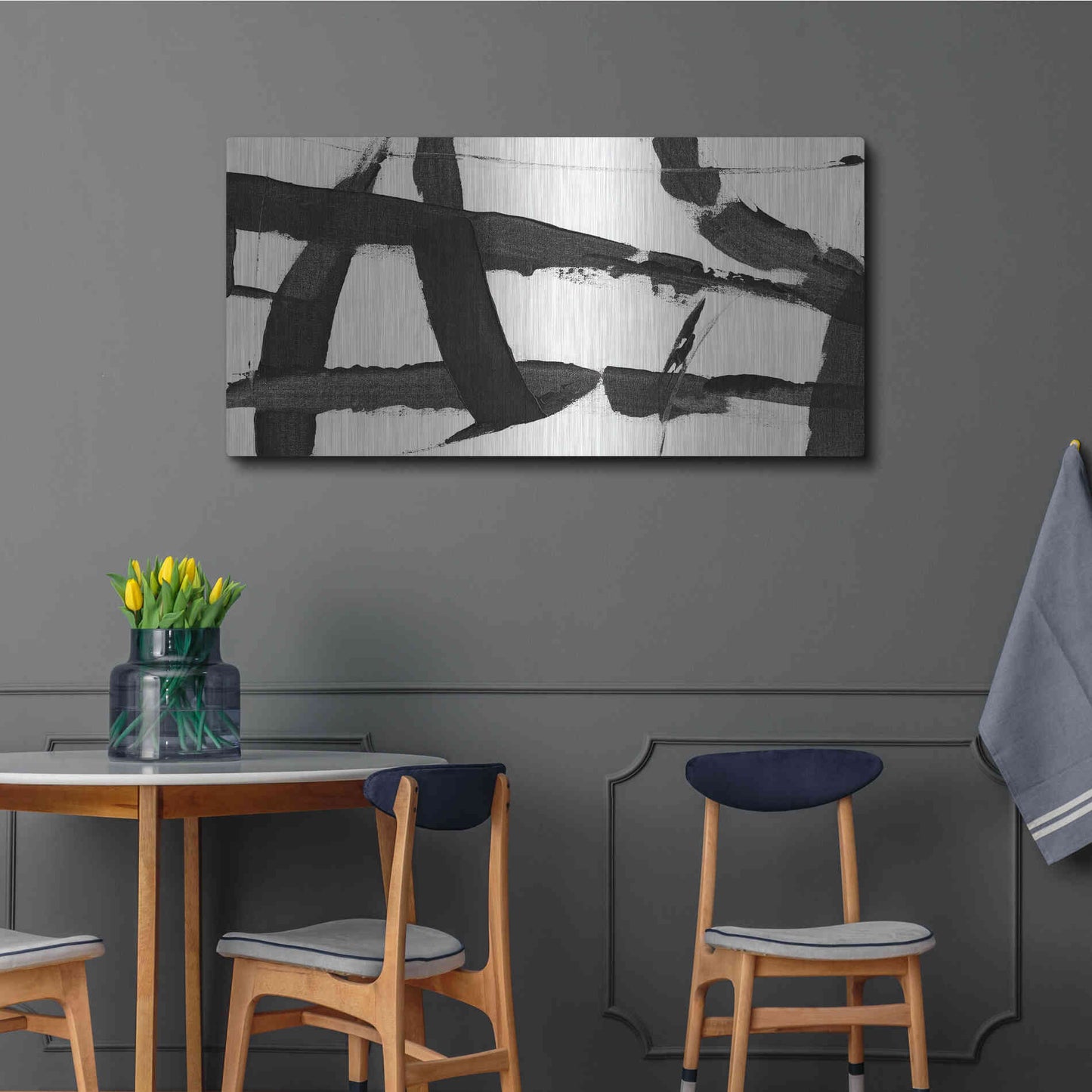 Luxe Metal Art 'Obsidian Harmony II' by Tim O'Toole, Metal Wall Art,48x24