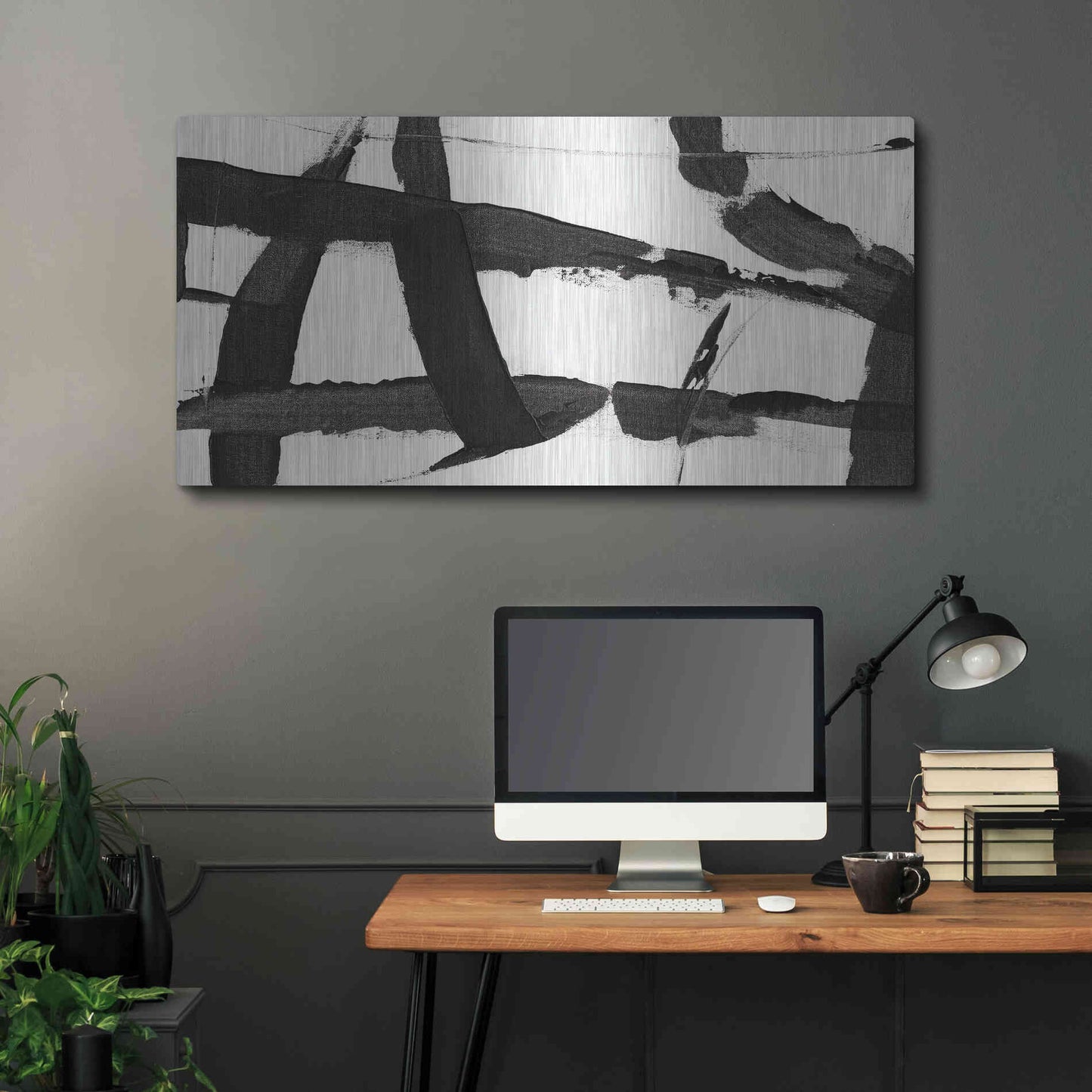 Luxe Metal Art 'Obsidian Harmony II' by Tim O'Toole, Metal Wall Art,48x24