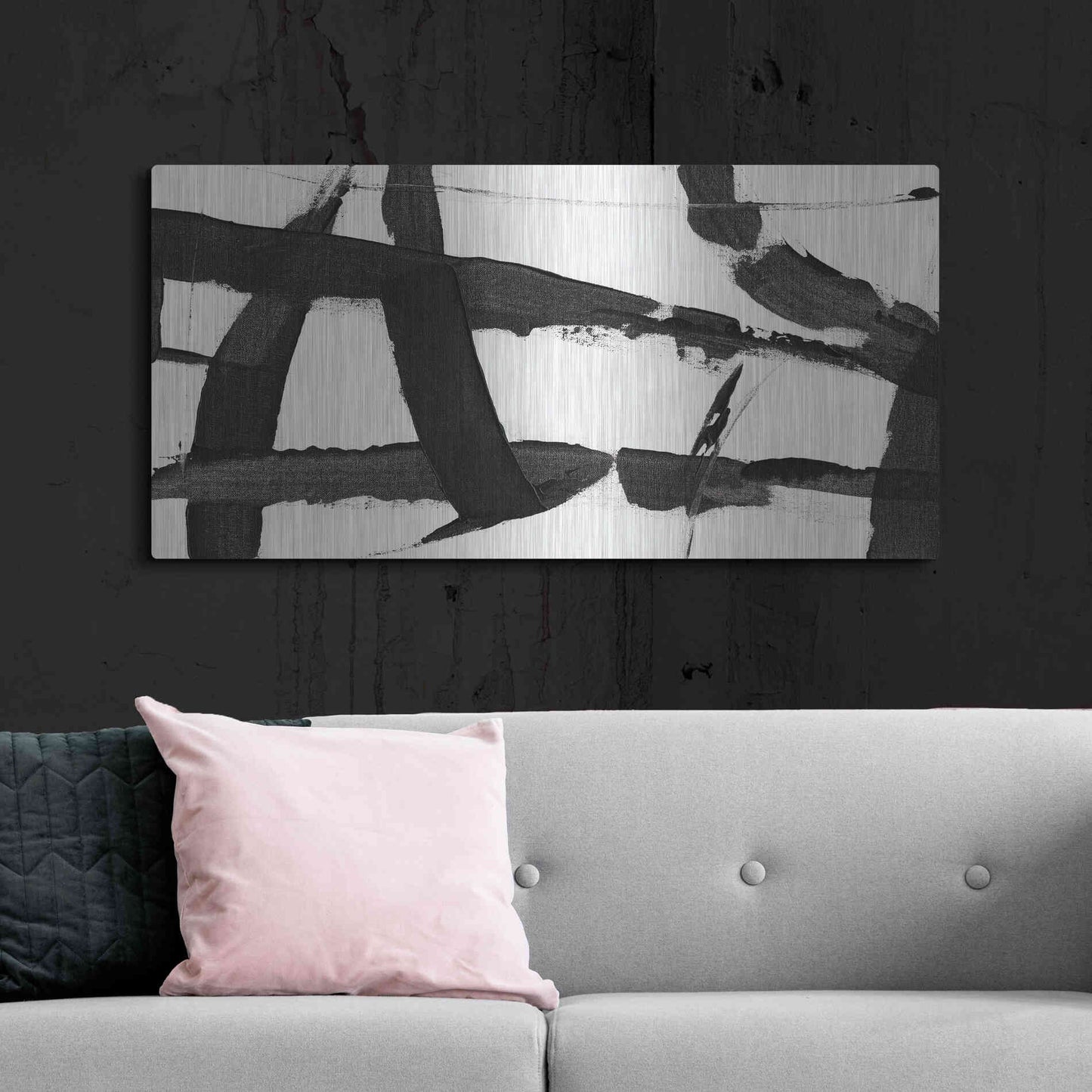 Luxe Metal Art 'Obsidian Harmony II' by Tim O'Toole, Metal Wall Art,48x24