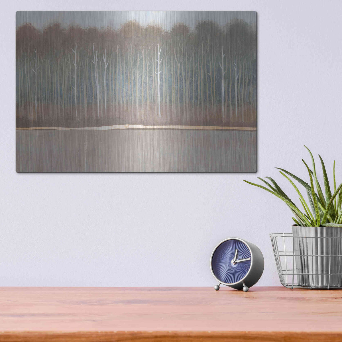 Luxe Metal Art 'Along the River Bank II' by Tim O'Toole, Metal Wall Art,16x12