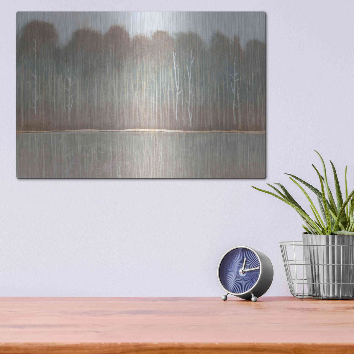 Luxe Metal Art 'Along the River Bank I' by Tim O'Toole, Metal Wall Art,16x12