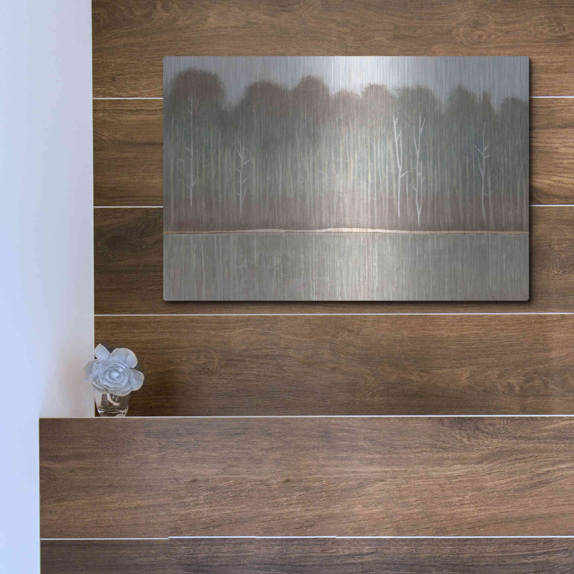 Luxe Metal Art 'Along the River Bank I' by Tim O'Toole, Metal Wall Art,16x12