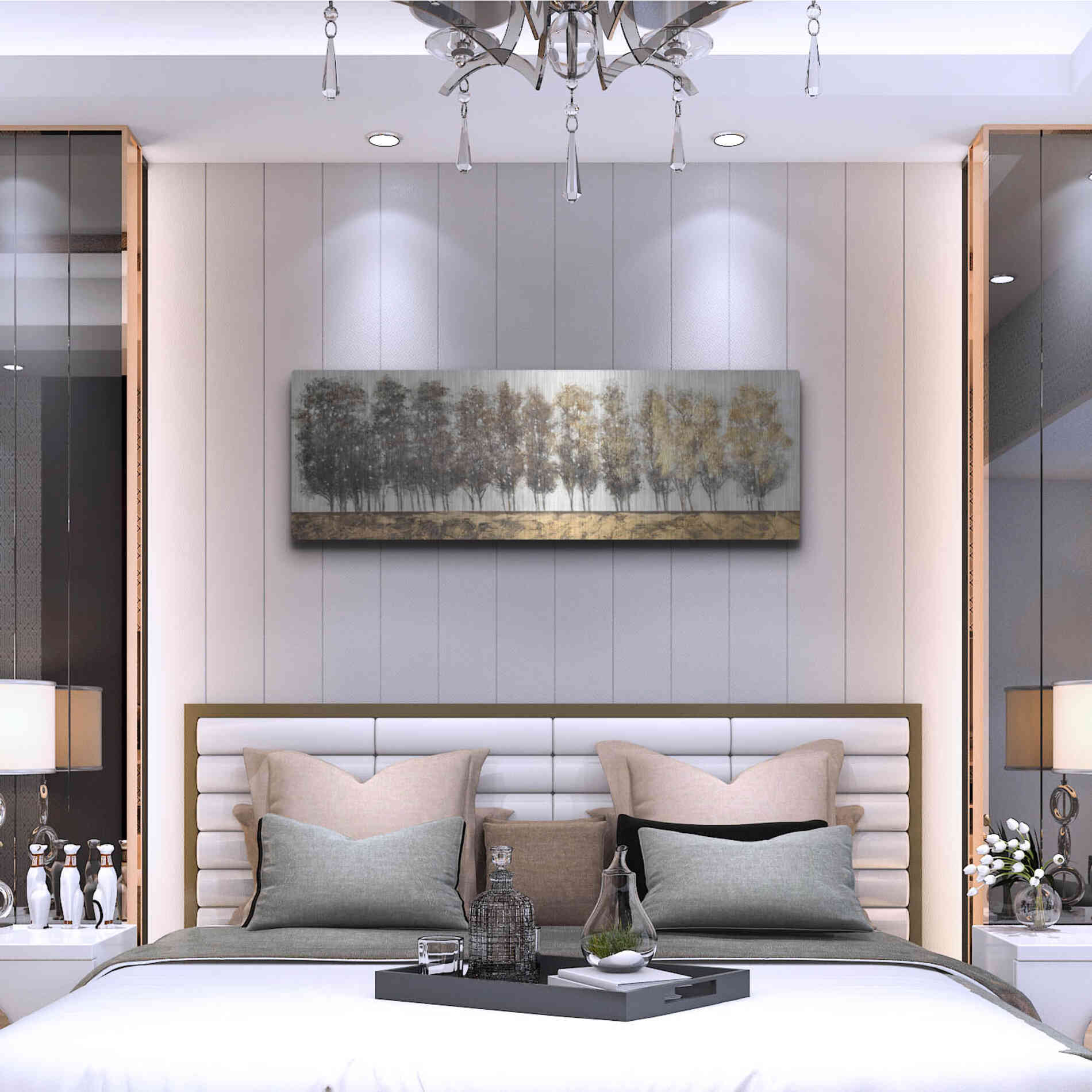 Luxe Metal Art 'Gilt Foliage' by Tim O'Toole, Metal Wall Art,48x16
